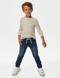 Джинсовые джинсы-джоггеры (2–8 лет) Marks &amp; Spencer, деним