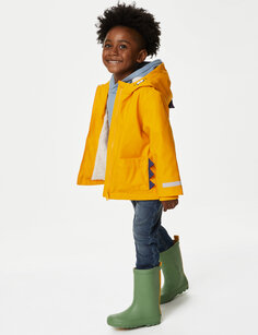 Пальто рыбака с динозавром Stormwear с капюшоном (2–8 лет) Marks &amp; Spencer, желтый