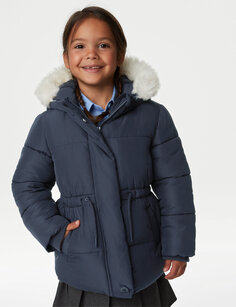 Парка Stormwear с капюшоном (2–8 лет) Marks &amp; Spencer, темно-синий