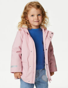 Рыбацкое пальто Stormwear с капюшоном (2–8 лет) Marks &amp; Spencer, розовый