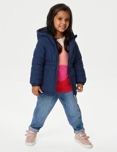 Стеганое пуховое пальто (2–8 лет) Marks &amp; Spencer, темно-синий