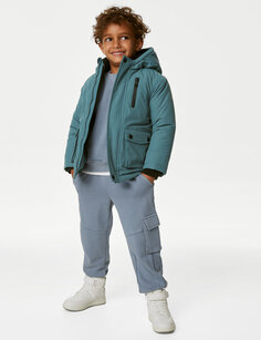 Парка Stormwear с капюшоном (2–8 лет) Marks &amp; Spencer, зеленый