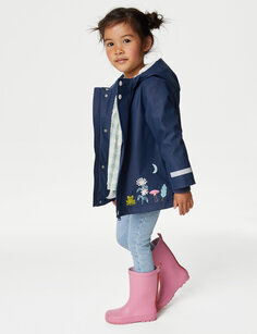 Рыбацкое пальто Stormwear с капюшоном и цветочным принтом (2–8 лет) Marks &amp; Spencer