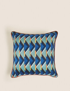 Бархатная подушка с геометрическим рисунком Marks &amp; Spencer