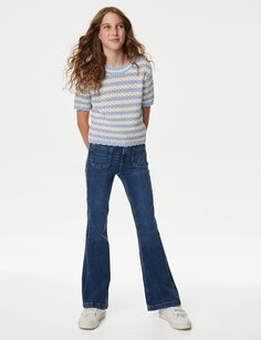 Джинсовые расклешенные джинсы (6–16 лет) Marks &amp; Spencer, деним