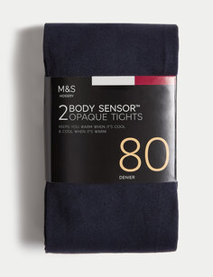 2 пары колготок Body Sensor плотностью 80 ден Marks &amp; Spencer, темно-синий