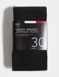 Колготки Body Sensor плотностью 30 ден, 3 шт. Marks &amp; Spencer, черный