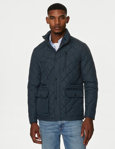 Стеганая куртка в стиле милитари и Stormwear Marks &amp; Spencer, темно-синий
