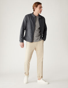 Байкерская куртка из искусственной замши Marks &amp; Spencer, серый