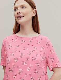 Пижамный топ с цветочным принтом Marks &amp; Spencer, розовый микс