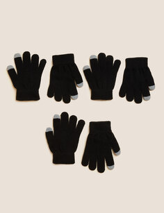 Детские перчатки 3 шт. Marks &amp; Spencer, черный