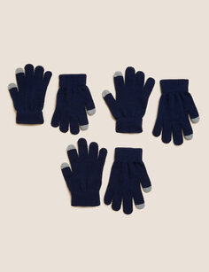 Детские перчатки 3 шт. Marks &amp; Spencer, темно-синий