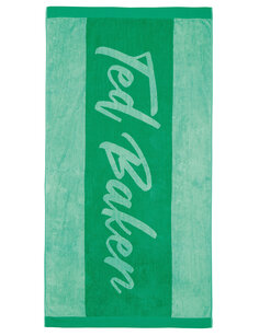 Пляжное полотенце из чистого хлопка с фирменной символикой Ted Baker, зеленый