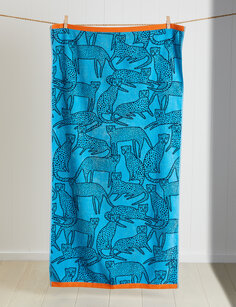 Пляжное полотенце из чистого хлопка с леопардовым принтом Marks &amp; Spencer