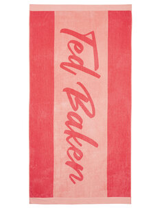 Пляжное полотенце из чистого хлопка с фирменной символикой Ted Baker, коралл