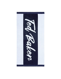Пляжное полотенце из чистого хлопка с фирменной символикой Ted Baker, темно-синий