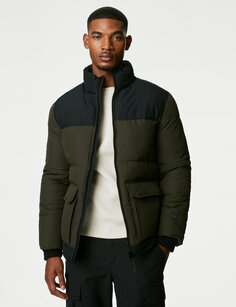 Утепленная куртка-пуховик и Stormwear Marks &amp; Spencer, хаки микс