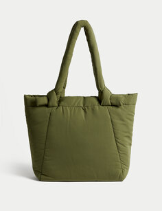 Водостойкая мягкая сумка-тоут для покупок Marks &amp; Spencer, темно-зеленый