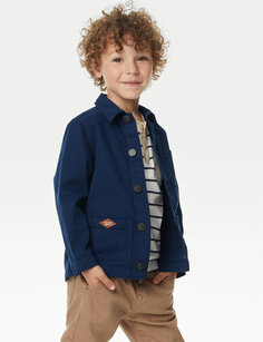 Рубашка из чистого хлопка (2–8 лет) Marks &amp; Spencer, синий
