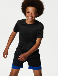 Спортивная футболка унисекс (6–16 лет) Goodmove, черный микс
