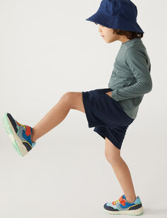 Простые шорты из богатого хлопка (2–8 лет) Marks &amp; Spencer, темно-синий