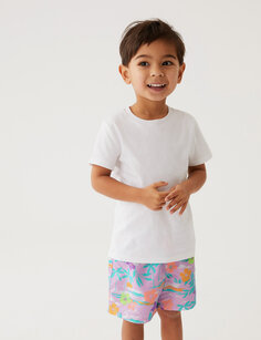 Тропические шорты для плавания (2–8 лет) Marks &amp; Spencer, фиолетовый микс