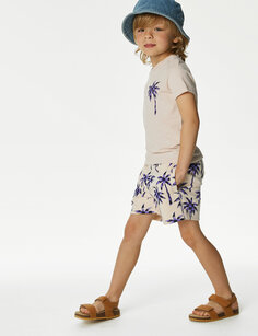 Хлопковые шорты с принтом пальм (2–8 лет) Marks &amp; Spencer