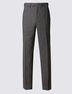 Серые костюмные брюки классического кроя Marks &amp; Spencer, серый