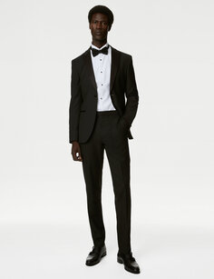 Эластичные брюки-смокинг скинни Marks &amp; Spencer, черный