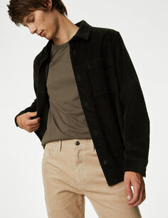 Вельветовые брюки узкого кроя с 5 карманами Marks &amp; Spencer