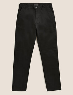 Эластичные брюки чинос обычного кроя больших и высоких размеров Marks &amp; Spencer, черный микс