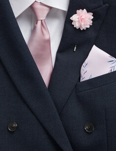 Набор галстука с цветочным принтом, нагрудного платка и булавок Marks &amp; Spencer, розовый