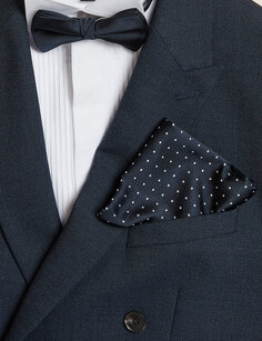 Комплект с галстуком в горошек и нагрудным платком Marks &amp; Spencer, темно-синий