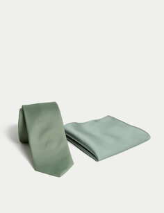 Тонкий комплект с галстуком и нагрудным платком Marks &amp; Spencer