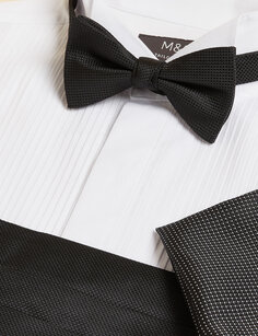 Комплект из галстука-бабочки, нагрудного платка и пояса Marks &amp; Spencer, черный