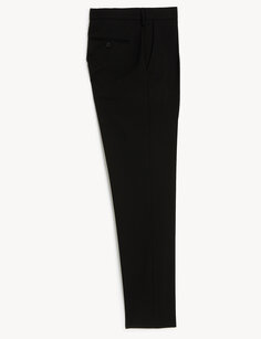 Эластичные брюки приталенного кроя с плоской передней частью Marks &amp; Spencer, черный