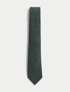 Богатый шерстяной галстук в горошек SARTORIAL, зеленый