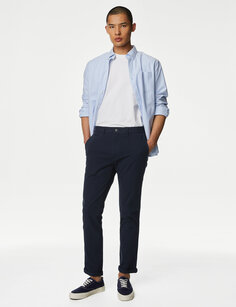 Узкие брюки чинос Ultimate Fit Marks &amp; Spencer, темно-синий
