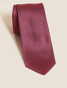 Узкий галстук с геометрическим рисунком Marks &amp; Spencer, бургундия