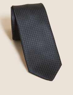 Узкий галстук с геометрическим рисунком Marks &amp; Spencer, черный