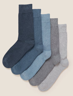 5 пар носков с мягкой подкладкой Cool &amp; Fresh Marks &amp; Spencer, синий микс