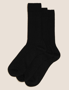 3 пары умных носков из овечьей шерсти Marks &amp; Spencer, черный