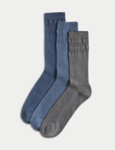 3 пары носков Gentle Grip Cool &amp; Fresh Marks &amp; Spencer, синий микс
