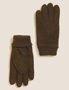 Кожаные перчатки из нубука Marks &amp; Spencer