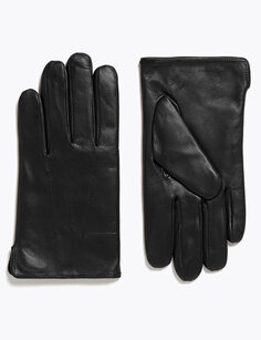 Кожаные перчатки с Thermowarmth Marks &amp; Spencer, черный