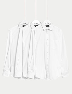 3 шт. рубашки индивидуального кроя с длинными рукавами Marks &amp; Spencer, белый