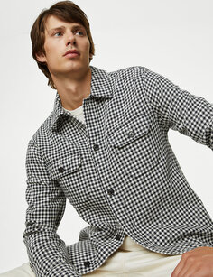 Двусторонняя верхняя рубашка из хлопка с высоким содержанием хлопка Marks &amp; Spencer