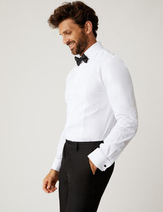 Рубашка приталенного кроя из богатого хлопка Marks &amp; Spencer, белый