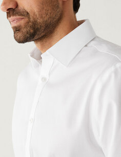 Рубашка стандартного кроя из фактурного хлопка Marks &amp; Spencer, белый