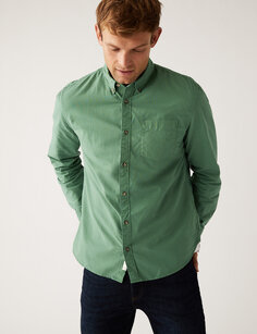 Оксфордская рубашка из чистого хлопка Marks &amp; Spencer
